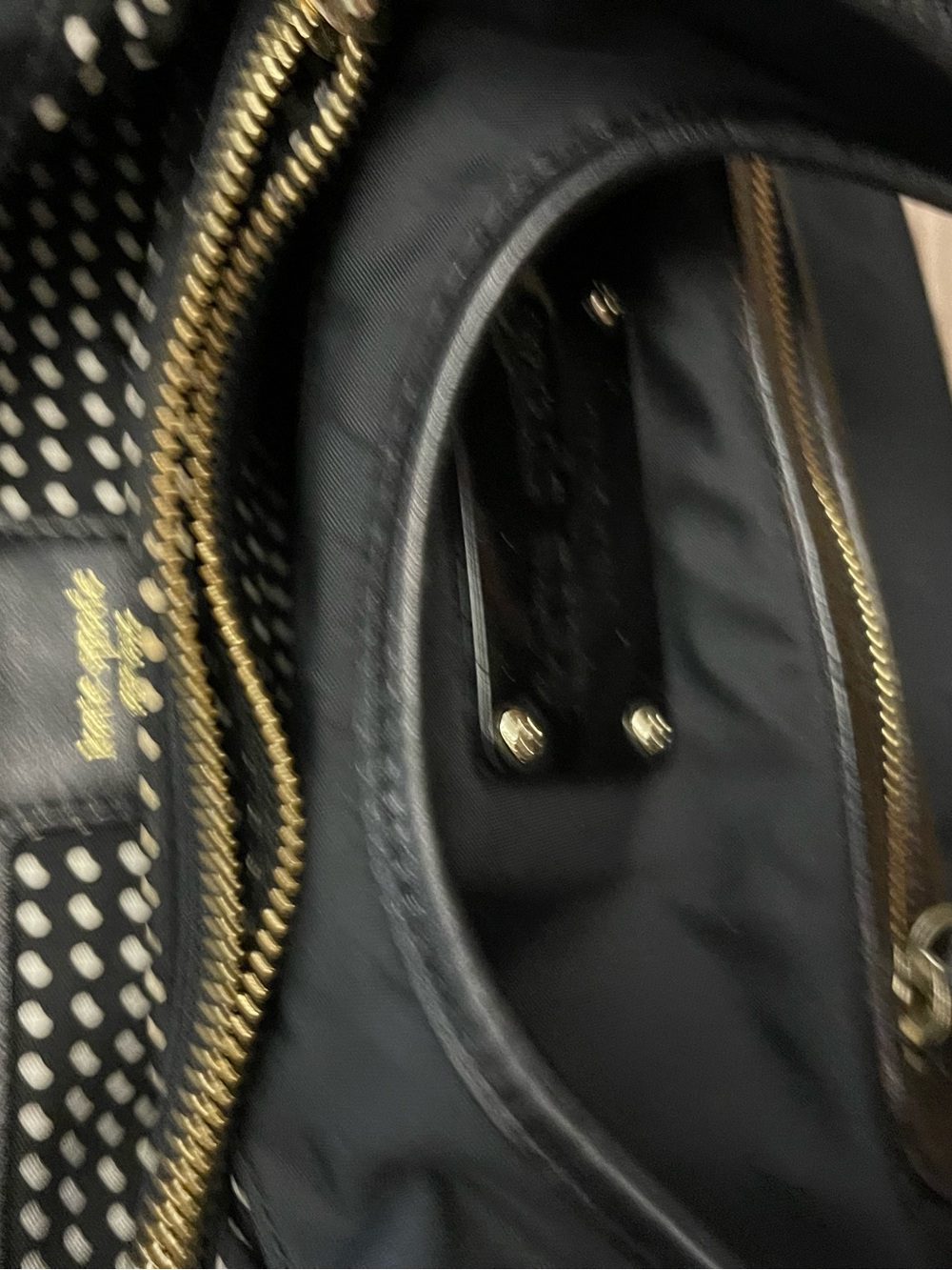 Kate Spade New York Classic Black Nylon/Leather Hobo Bag Purse Satchel - Picture 5 of 5